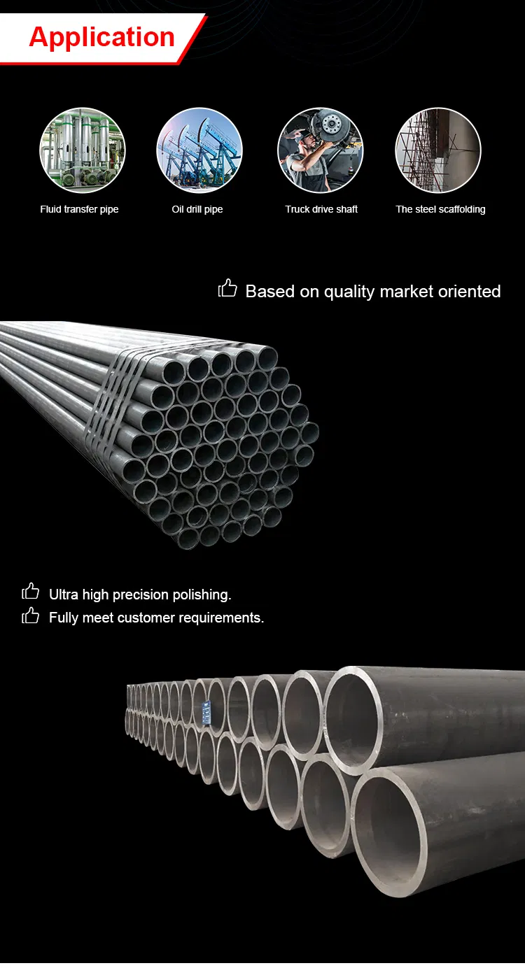 Best Selling 1/2inch Hot Rolled SAE 1040 Carbon Seamless Steel Pipe 48 Inch Steel Pipe Price List of 40 Schedule Ms Pipe