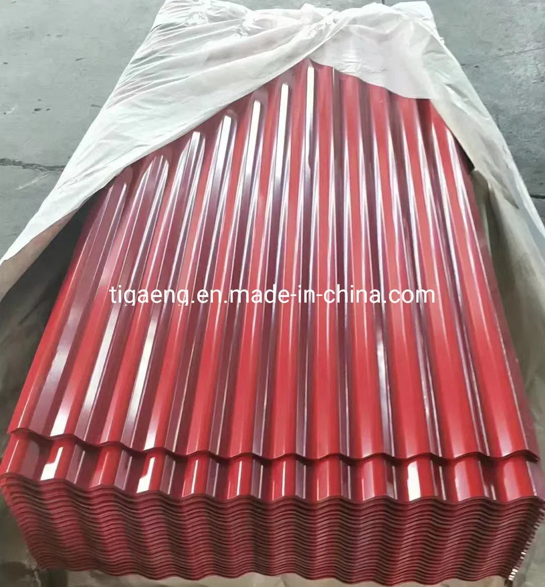 Decorative Material Zinc Coated Red Lacquer Corrugated Galvanised Metal Roofing