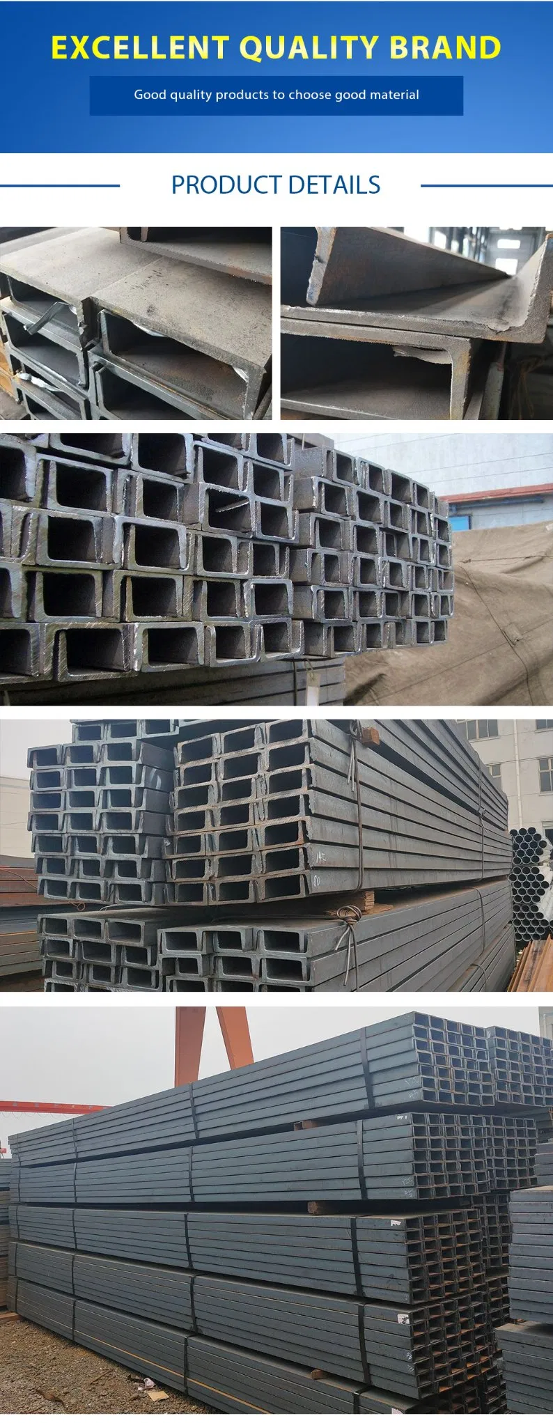 High Output Building Materials Hot Rolled AISI 1020 1030 Carbon Steel Coated Section Channel