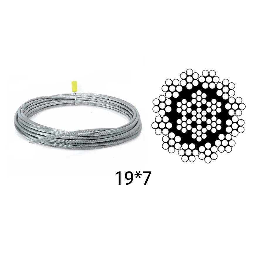 Rotation Resistant 19X7 9mm Galvanized Metal Rope Wire