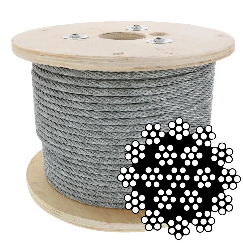 Rotation Resistant 19X7 Performed Galvanized Steel Wire Rope Cable